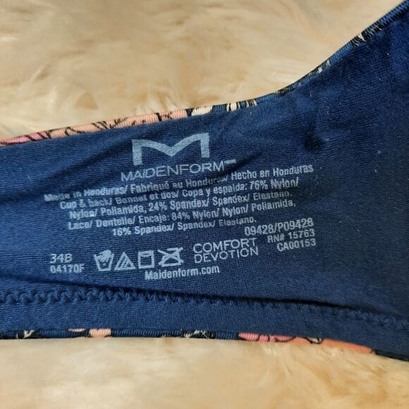 2/$20 MAIDENFORM Floral Bra 34B - Picture 5 of 5